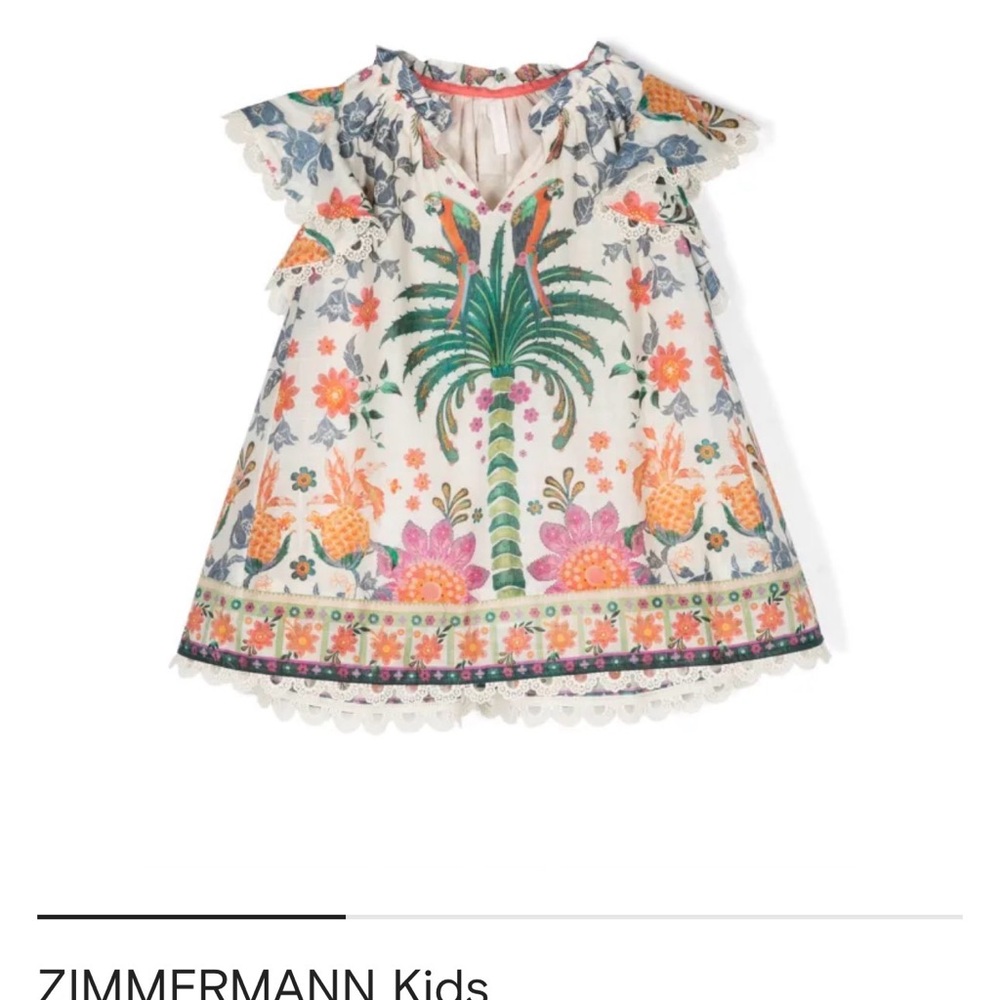 Zimmermann Kids Ginger Tropical Print Dress